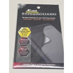 Universal ScreenGuard 2 Pack XL Screen Protector 3x5 for PDA Cell Phone Clear